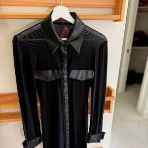 NWT Sheer Mesh Shirt Dress